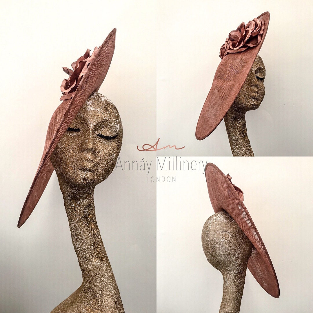 Rose Gold Saucer Hat/fascinator large Etsy UK