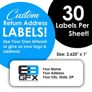 Create Your Own - Return Address Stickers / Labels - Use your own artwork or logo!