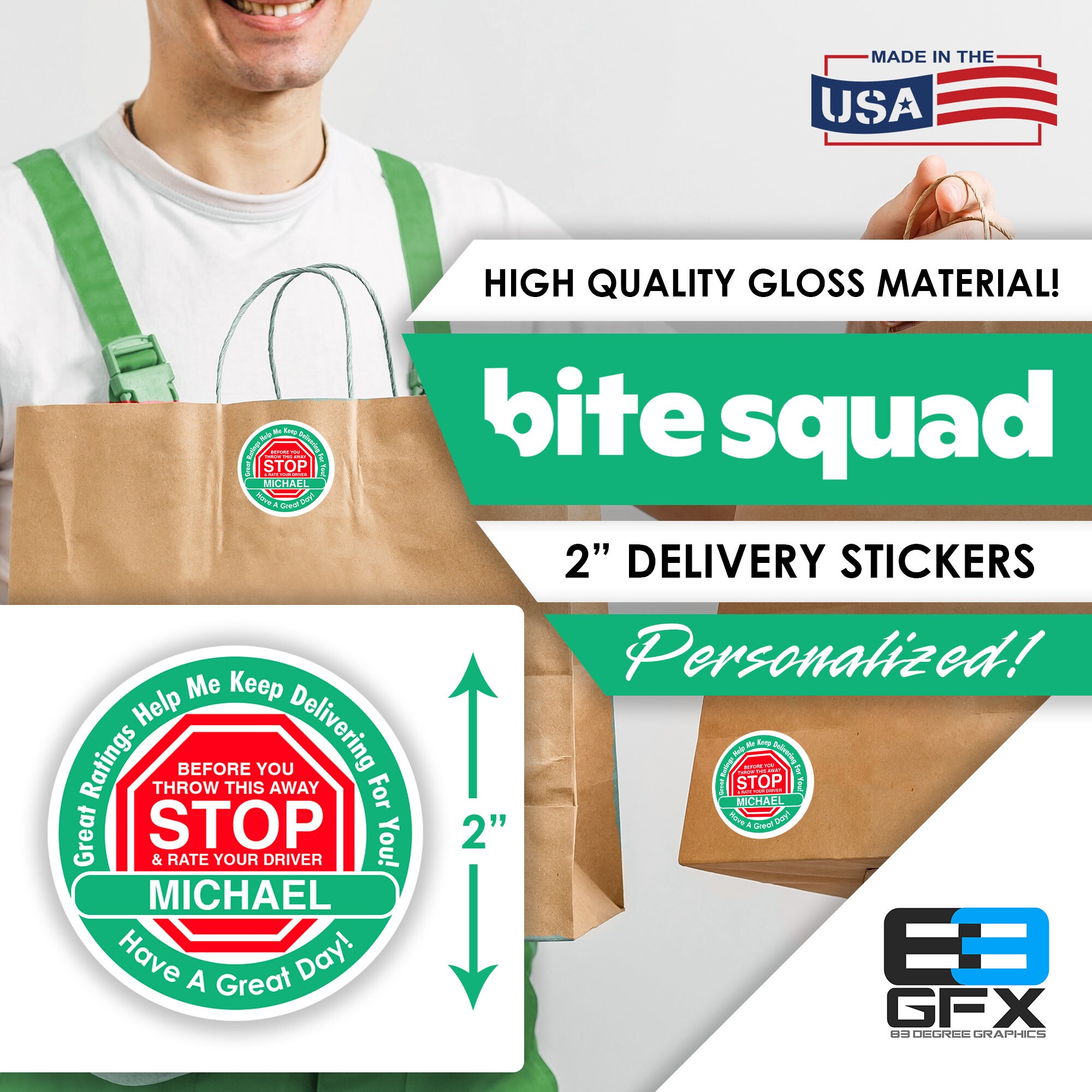 Personalized Bite Squad STOP & Rate Your Driver 2 Etsy