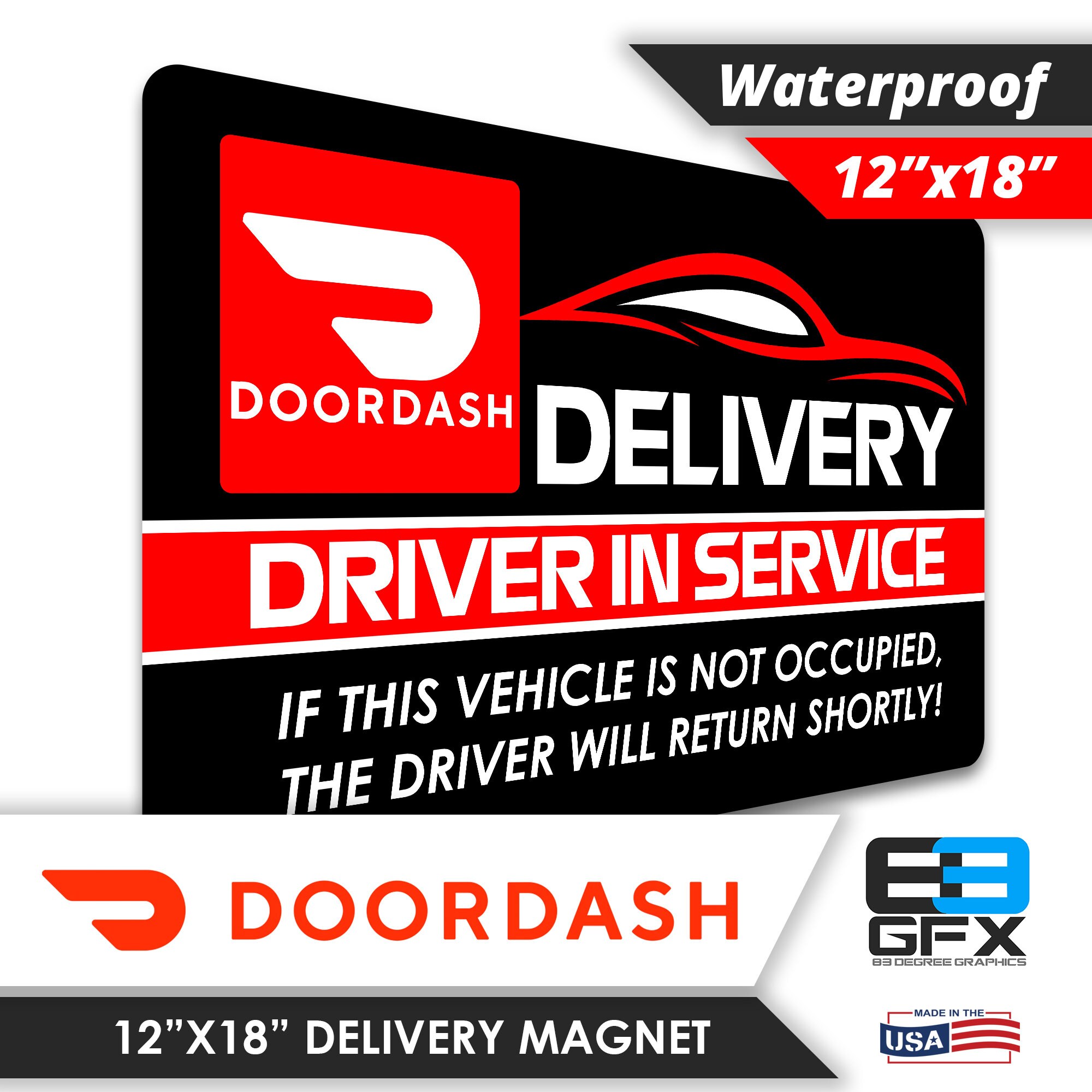 Doordash Delivery 12x18 Large Car