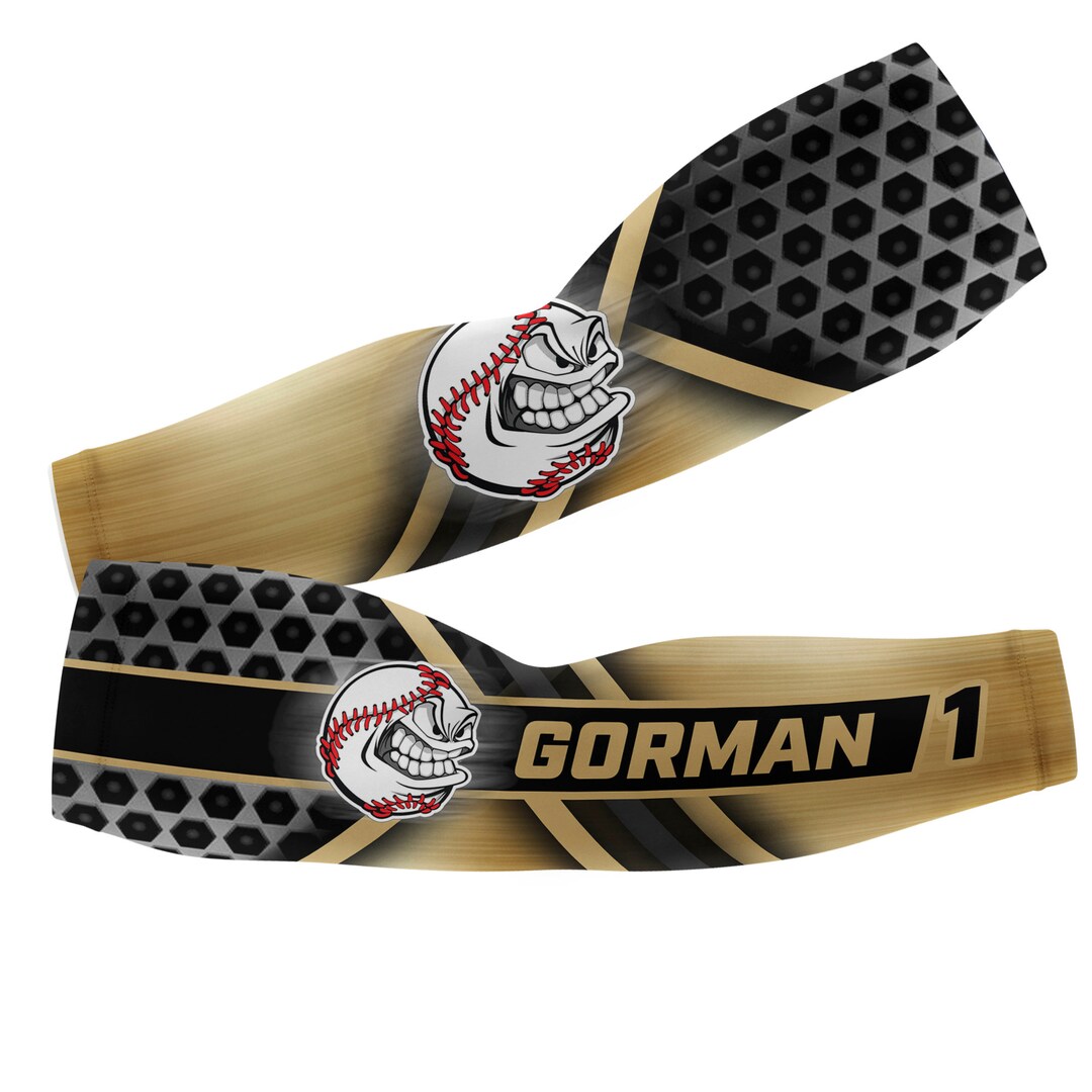 Predesigned Gold Baseball Arm Sleeve Etsy