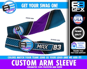 Sublimated Custom Team / Player Arm Sleeve - Customized to be your team colors & include your team logo! Message us for Bulk team pricing!