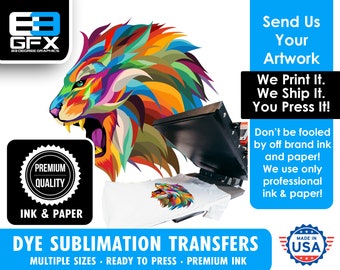 Sublimation Paper Printing Service - Up to 24"x24" - Premium Ink and Paper - Provide Your Artwork & we print it!  (NOT Heat Transfer Vinyl)