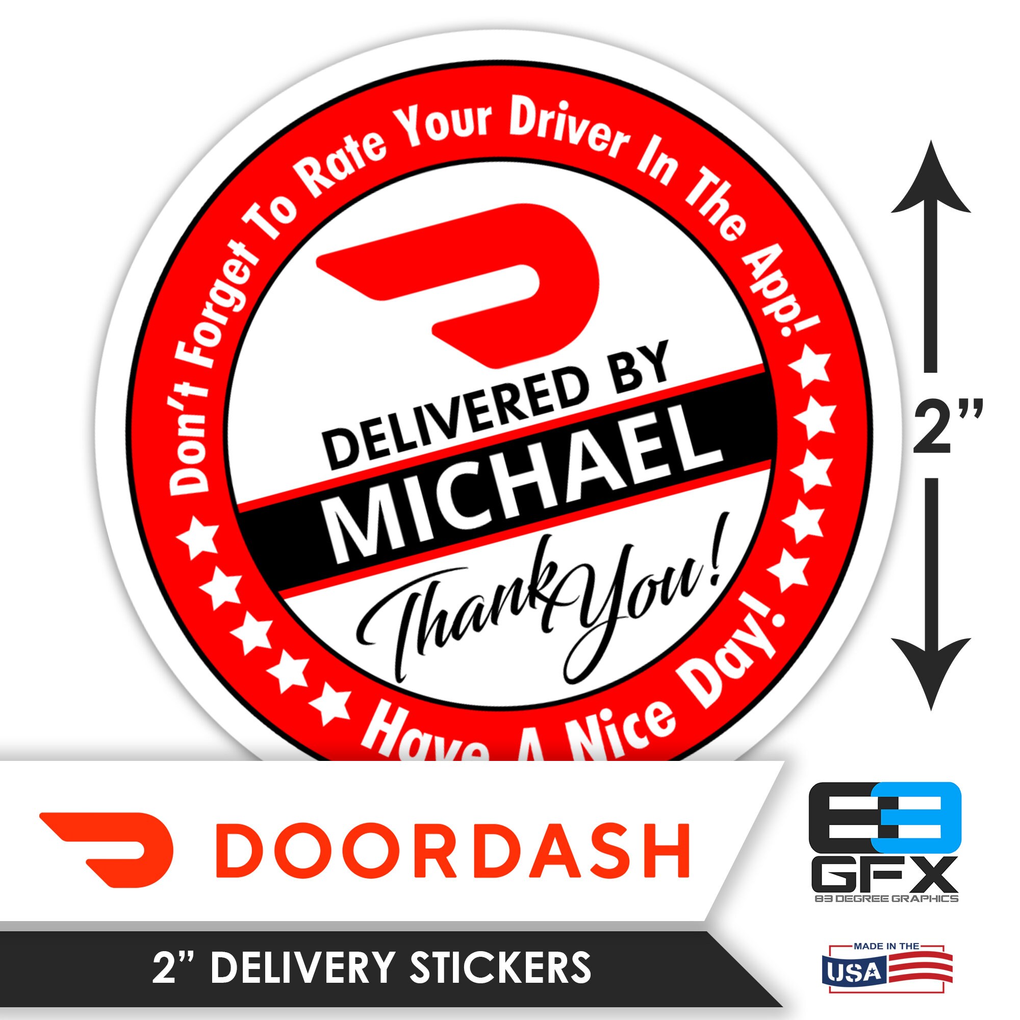 20 Stickers Per Sheet Food Delivery 2x2 Tips Keep Me Driving Delivery