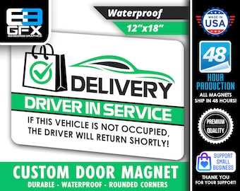 PAIR of Delivery 12"x18" Large Car Magnets (2 QTY)