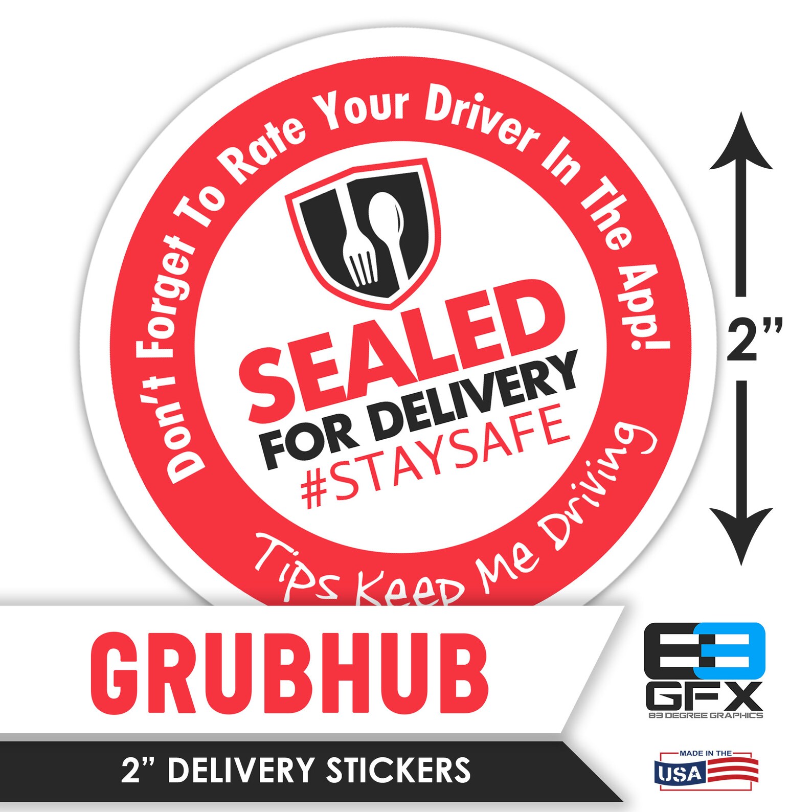 Grubhub 2x2 Sealed For Delivery Box/Bag Stickers Etsy
