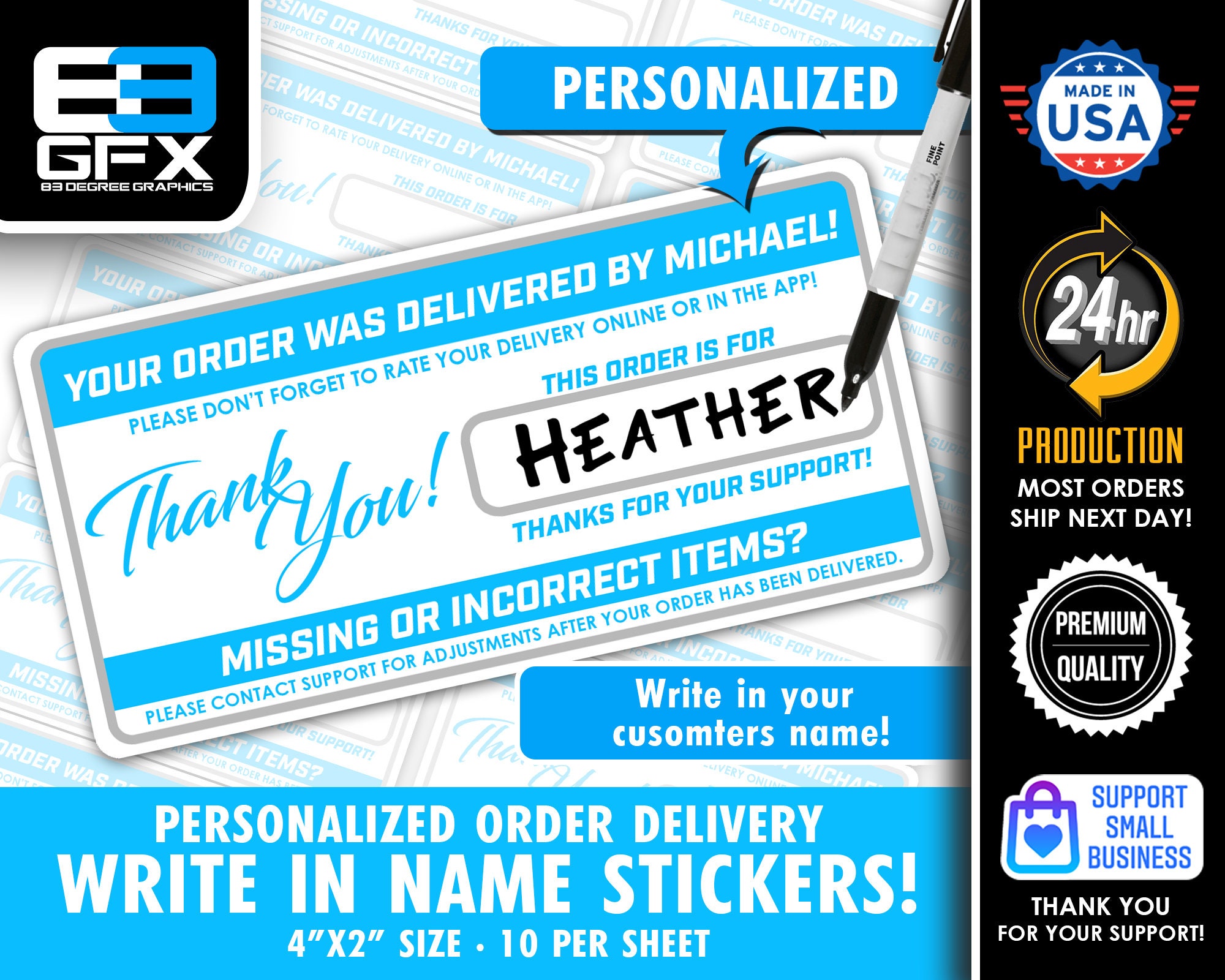 Personalized Customer Name Write in Blank Area - Etsy