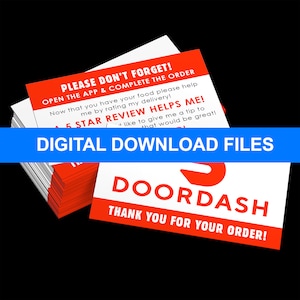 DIY - Doordash Delivery Review Business Cards DIGITAL DOWNLOAD!