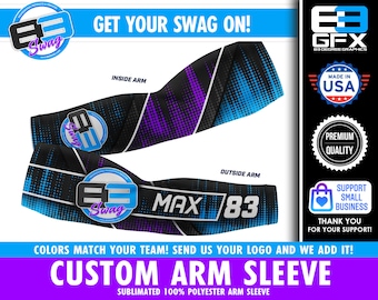 Sublimated Custom Team / Player Arm Sleeve - Customized to be your team colors & include your team logo! Message us for Bulk team pricing!