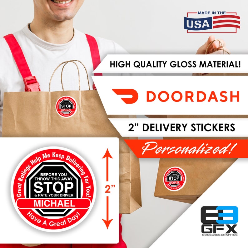 Personalized Doordash STOP & Rate Your Driver 2 Etsy