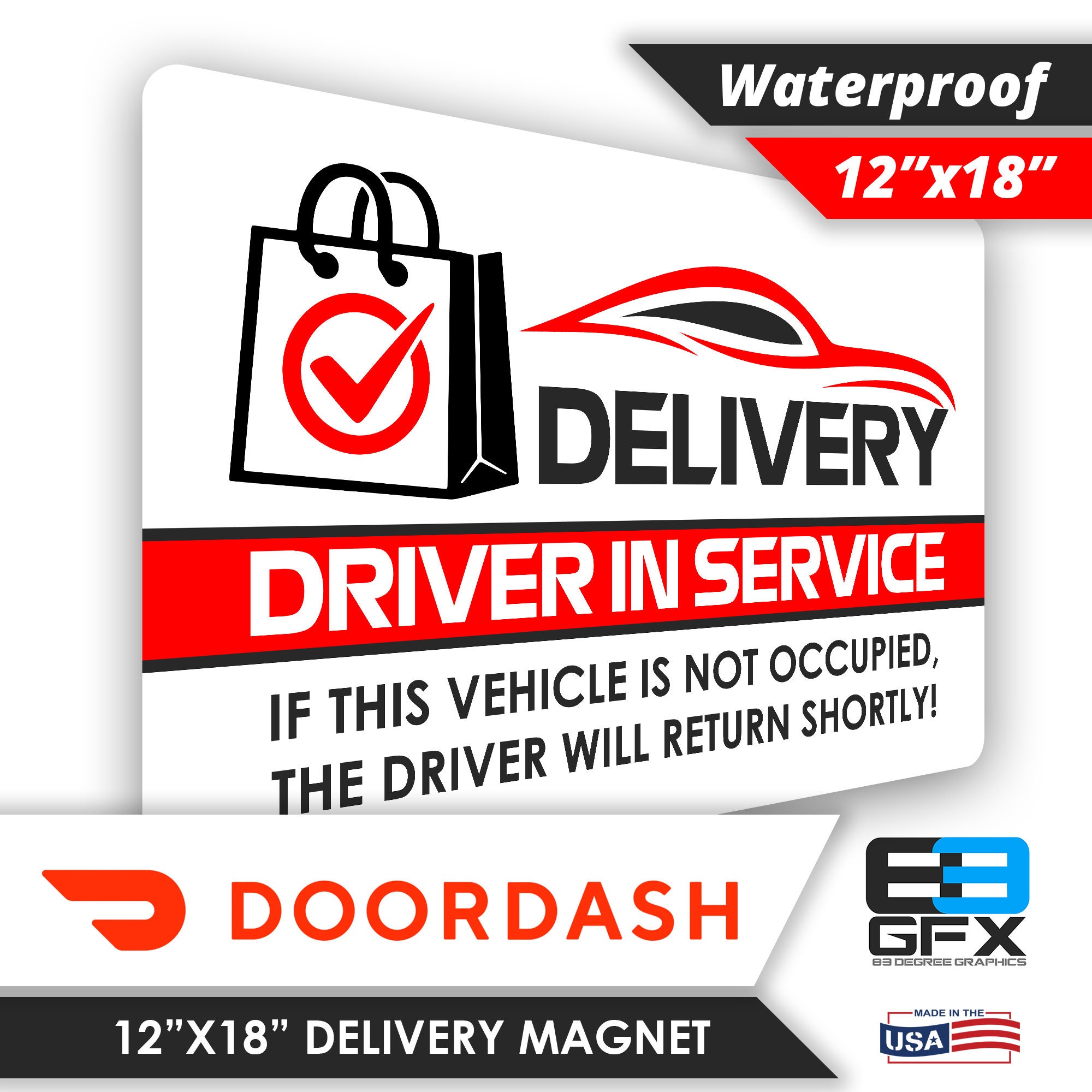 Doordash Delivery 12x18 Large Car