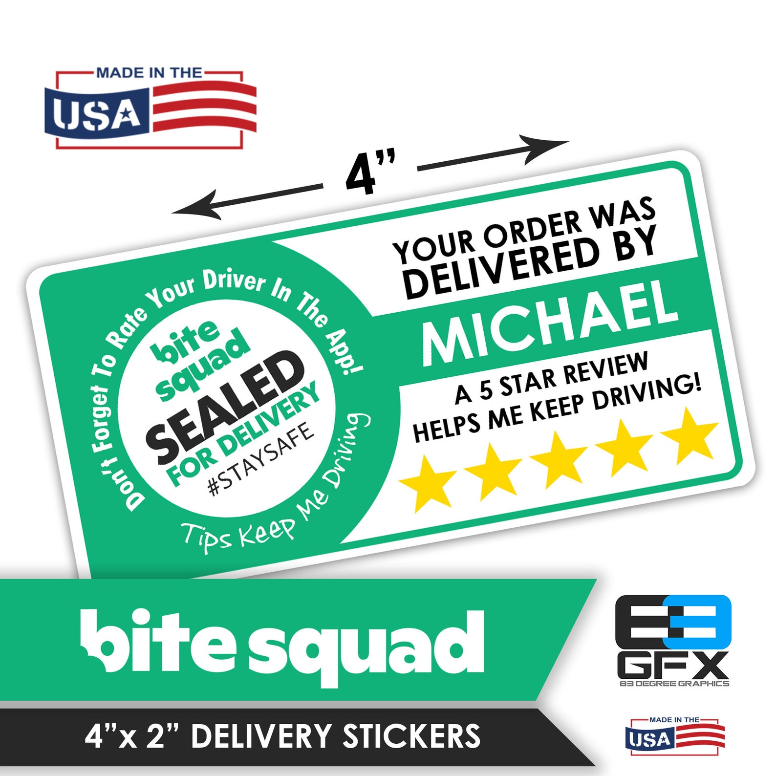 Personalized Bite Squad 4x2 Sealed for Delivery Etsy