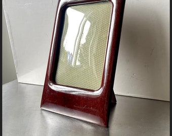 Antique  Art Nouveau Mahogany Wooden Frame measurements 22.5 cm x 13.5 cm  convex glass  14 cm x 9 cm