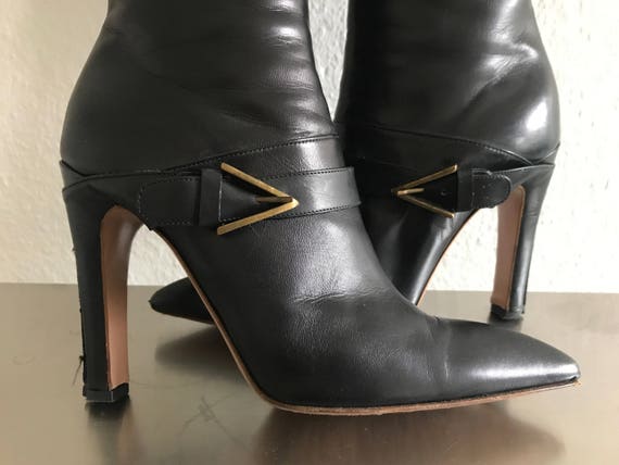 ALAIA Stunning Black Leather boots Vintage - image 8