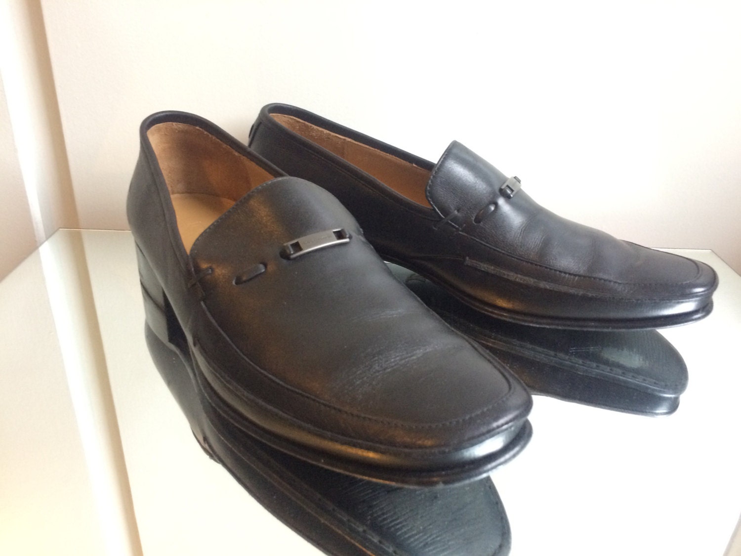 Louis Vuitton Men's Black Leather Shoes Size 8 -  Israel