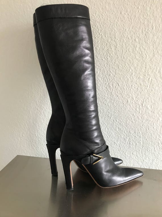 ALAIA Stunning Black Leather boots Vintage - image 7