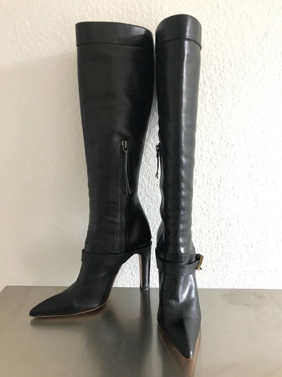 ALAIA Stunning Black Leather boots Vintage - image 3