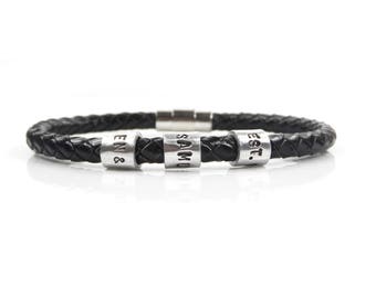 personalized leather bracelet etsy