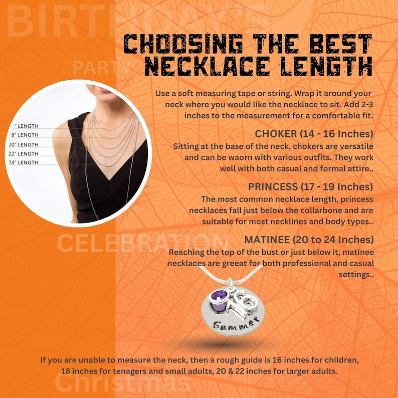 The choice of necklace sizes from 16 inch, 18 inch, 20 inch and 22inch