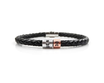30th Birthday Personalised Leather Bracelet – Gift Boxed