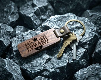 Personalised 60th Birthday Keyring - Customised Front and Back - Gift Box