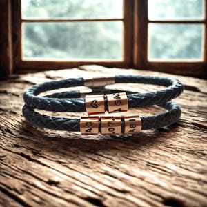 7th Wedding Anniversary Bracelet | Personalised Copper Rings Hand Stamped