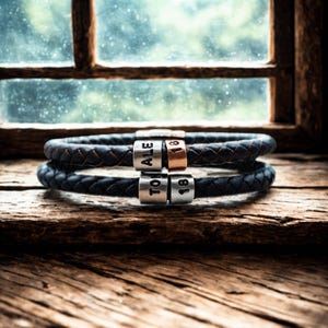 Personalised 18th Birthday Bracelet: Custom Name Ring, Braided Leather & Stainless Steel Locking Clasp