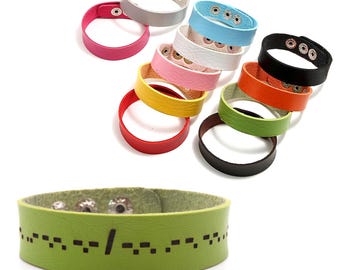 Morse Code Faux Leather Bracelet: Fuck Cancer Recovery Gift