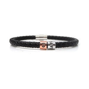 50th Birthday Personalised Leather Bracelet – Gift Boxed