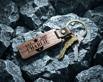 Personalised 21st Birthday Keyring - Customised Front and Back - Gift Box
