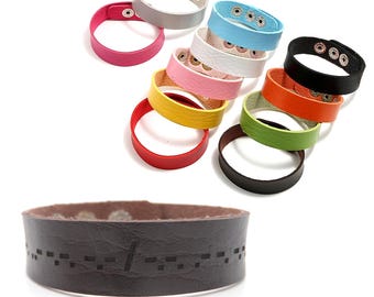 Personalised Morse Code Faux Leather Bracelet: Adjustable Secret Message