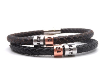 21st Birthday Personalised Leather Bracelet – Gift Boxed