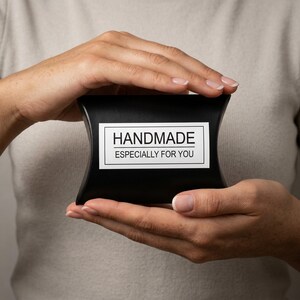 A gift box with the wording “Handmade Especially for You” on the front, showing how you gifts will arrive ready for gifting
