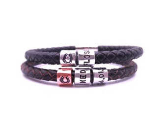 Personalised Horse Name Leather Bracelet: Equestrian Gift
