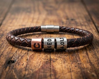 Personalised Horse Name Bracelet – Leather Horseshoe Gift