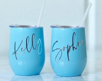 Personalized wine tumbler, Bridesmaid gift, Bridesmaid proposal, Personalized wine glasses, Bridesmaid gift, Wedding favors, Bridesmaid cups