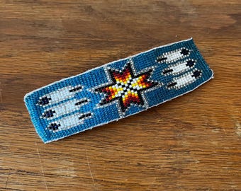 Hand Beaded Native American Barrette beaded barrette, trading post, Fred Harvey era, Lakota