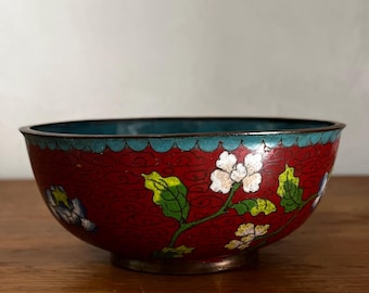 Vintage Cloisonné bowl from China circa 1930s-1950s