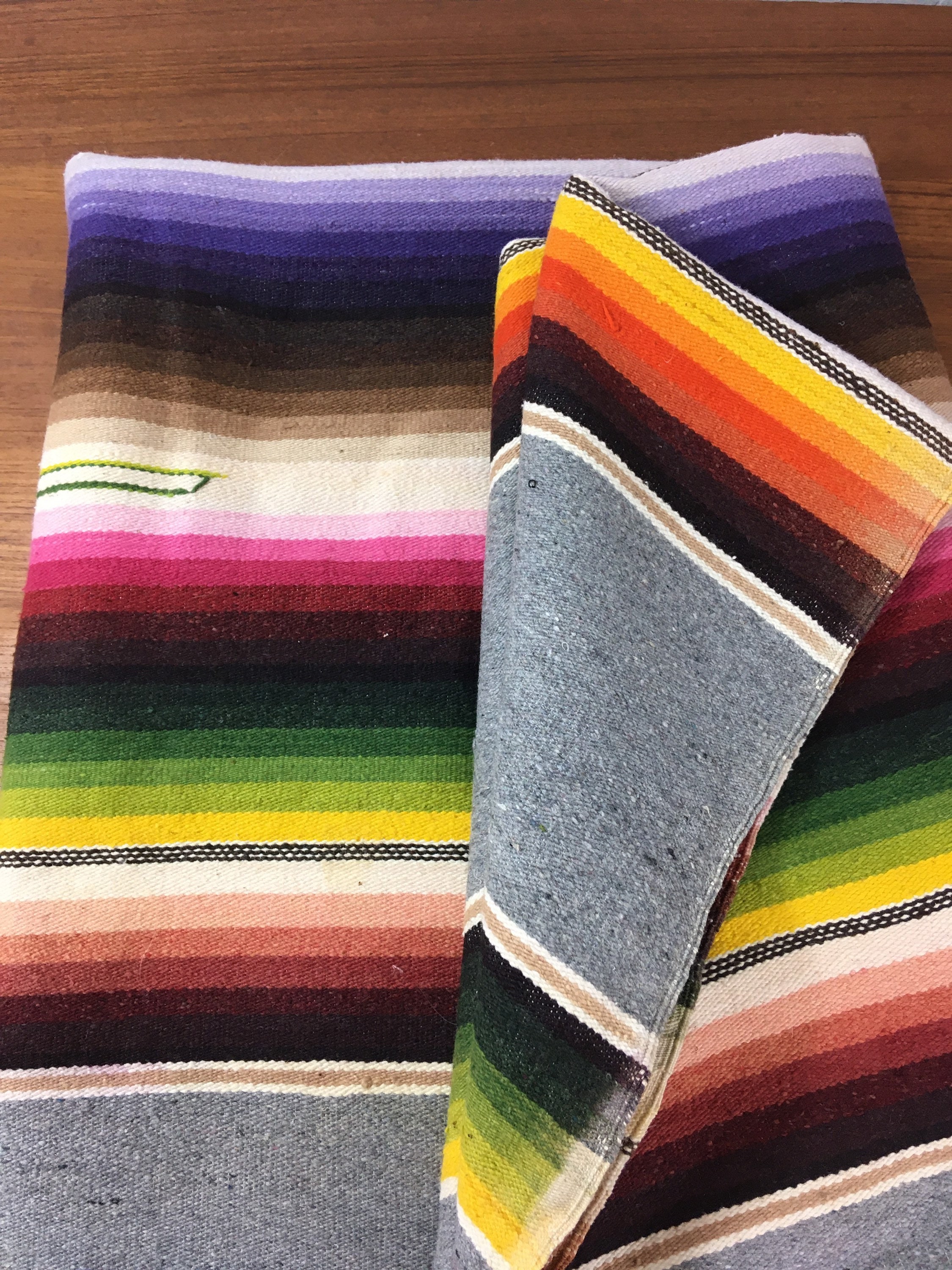 Vintage Saltillo Serape Blanket Mexican Blanket Gods Eye Design Serape Striped Blanket Southwestern Style Fringed Blanket Etsy