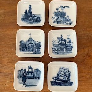 Royal Copenhagen Plate Langelinie Mini Plate Snack Plate Denmark Ship Gate Horse Birds Sheep