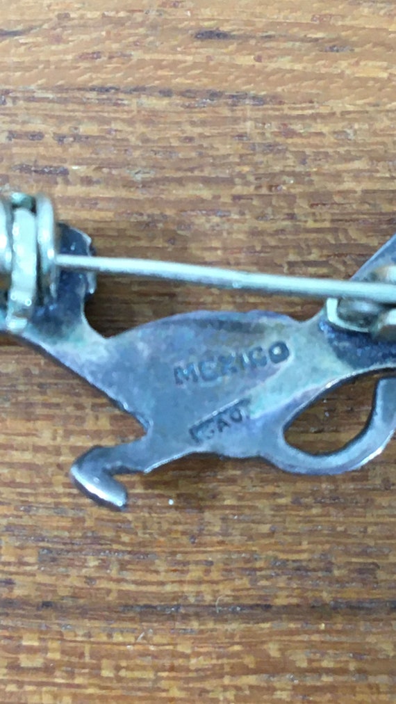 インディアンジュエリー　シルバー&ターコイズ　ロードランナー　ブローチ USAアメリカンヴィンテージインディアンジュエリーピンバッジ