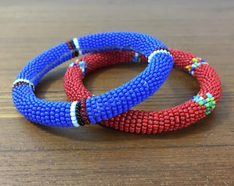 Masai Beaded Bangle Bracelets, Kenya Jewelry