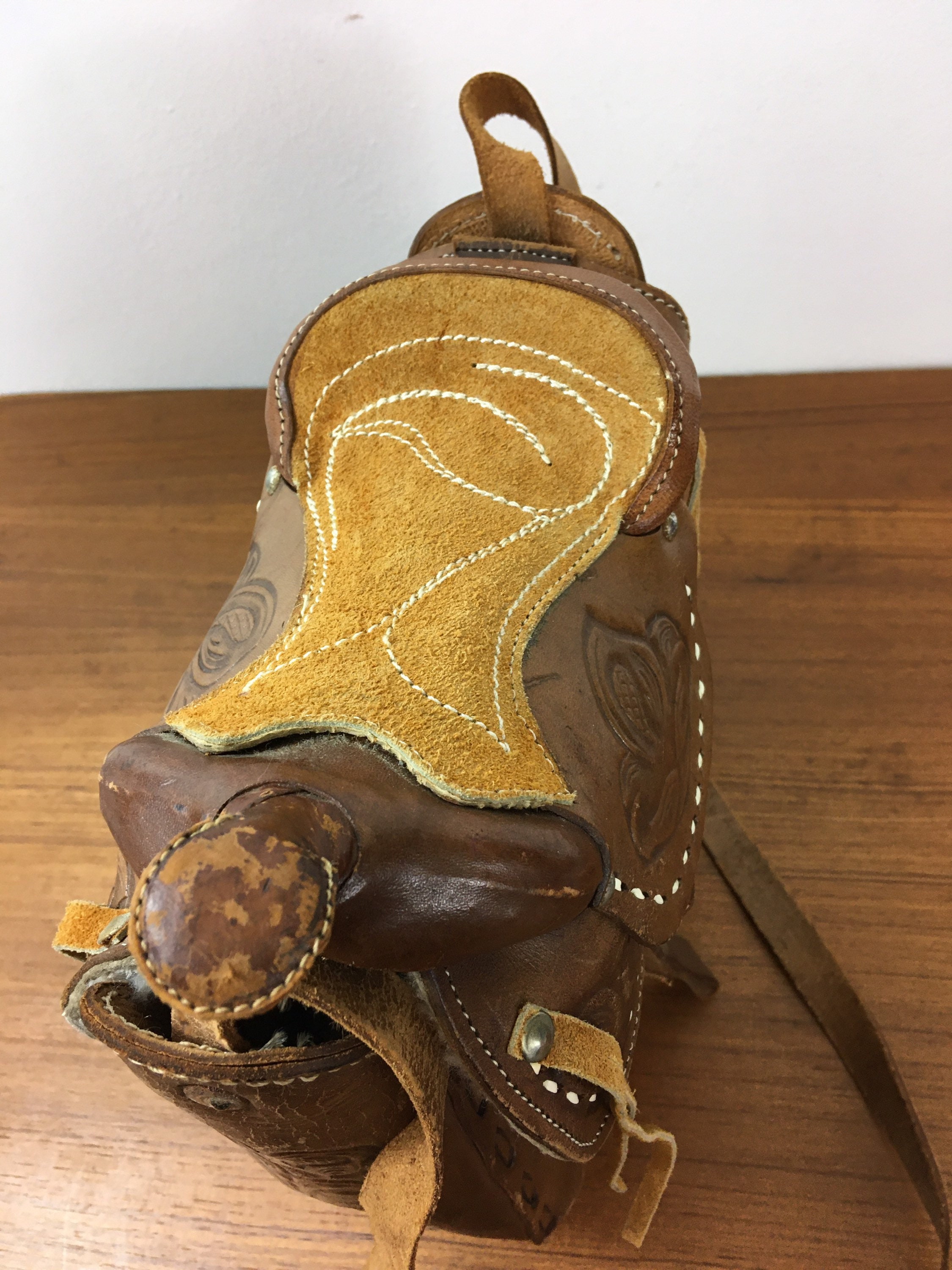 Tooled Leather Horse Saddle Purse / brown leather vintage Etsy