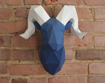 Trophée tête de bélier en papier (Kit DIY)