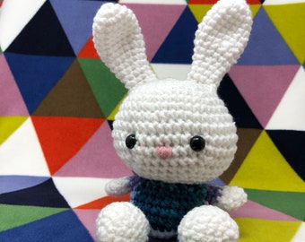 White and blue easter bunny