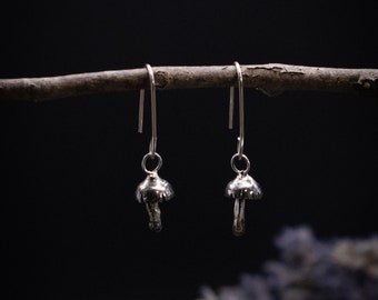 Handcrafted Sterling Silver Earrings Mushroom Earrings