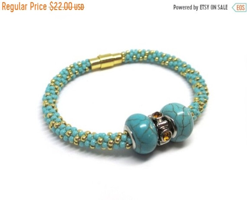 65/% OFF Turquoise Bracelet Turquoise and Gold Jewelry Boho Bracelets Seed Bead Bracelets Bead Bracelets Gift For Her Boho Jewelr