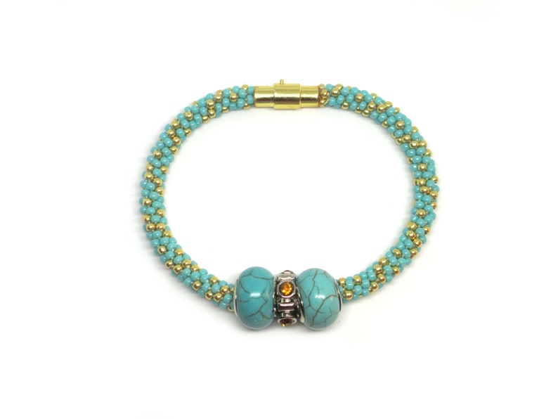 65/% OFF Turquoise Bracelet Turquoise and Gold Jewelry Boho Bracelets Seed Bead Bracelets Bead Bracelets Gift For Her Boho Jewelr