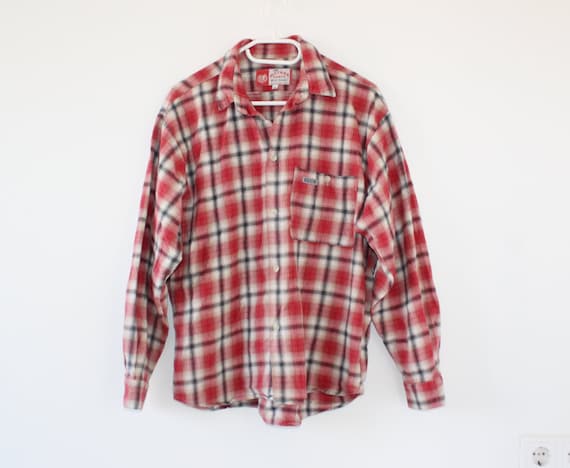 90s Plaid Shirt Mens Medium Tartan Shirt Lumberjack Button Down Shirt Womens XL Checkered Oversize Lumber Shirt Long Sleeve Flannel Shirt M