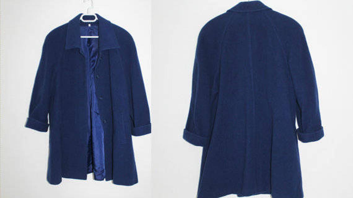 Wool Royal Blue Coat Womens Winter Trench Coat Classic Knee Etsy